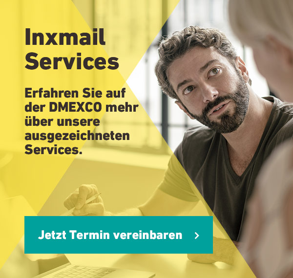 Inxmail Services: Erfahren Sie auf der dmexco mehr über unsere ausgezeichneten Services.